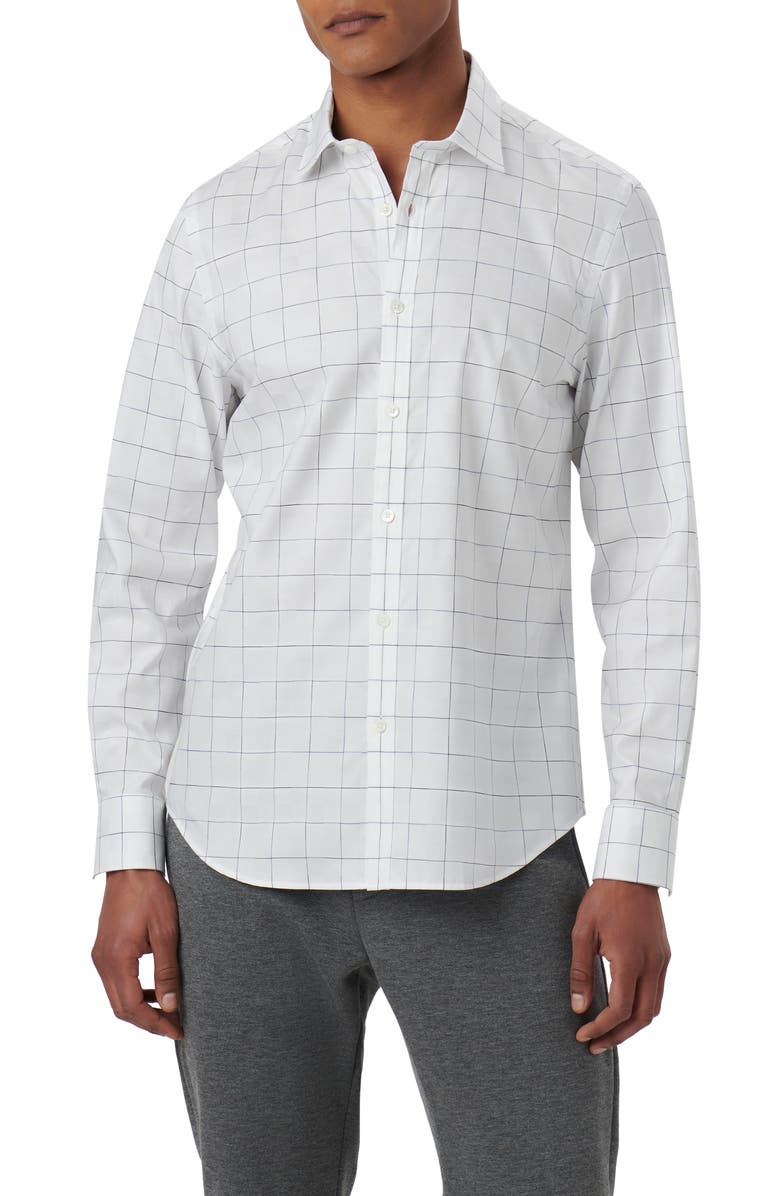 Bugatchi Julian Shaped Fit Print Button-Up Shirt, Main, color,