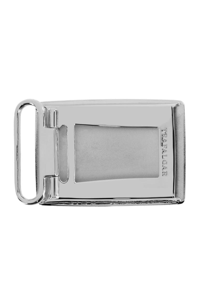 30mm Sterling Silver Engine Turned with Large Loop Compression Belt Buckle, Alternate, color, Silver