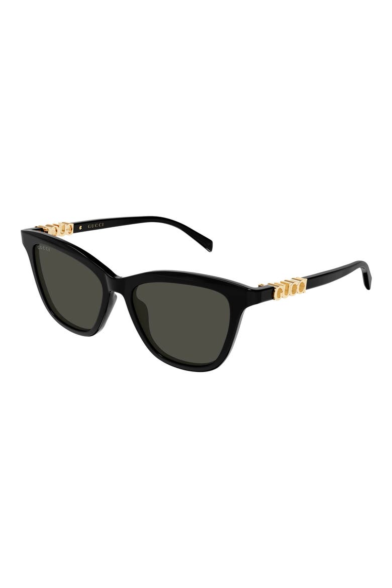 52mm Cat Eye Sunglasses, Alternate, color, BLACK