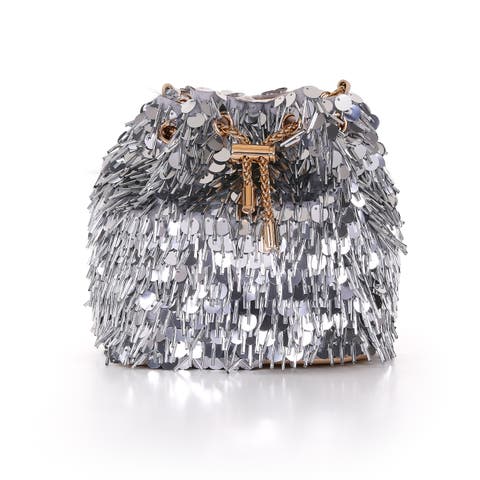 Piper Sequin And Bugle Bead Bucket Bag