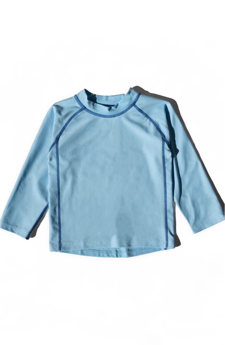Leveret Kids Long Sleeve Rash Guard, UPF 50+ Swim Shirt, Alternate, color, Light Blue