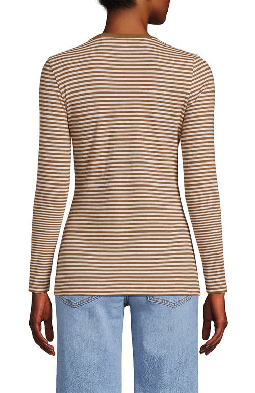 Lands' End Cotton Rib T-shirt In Brown