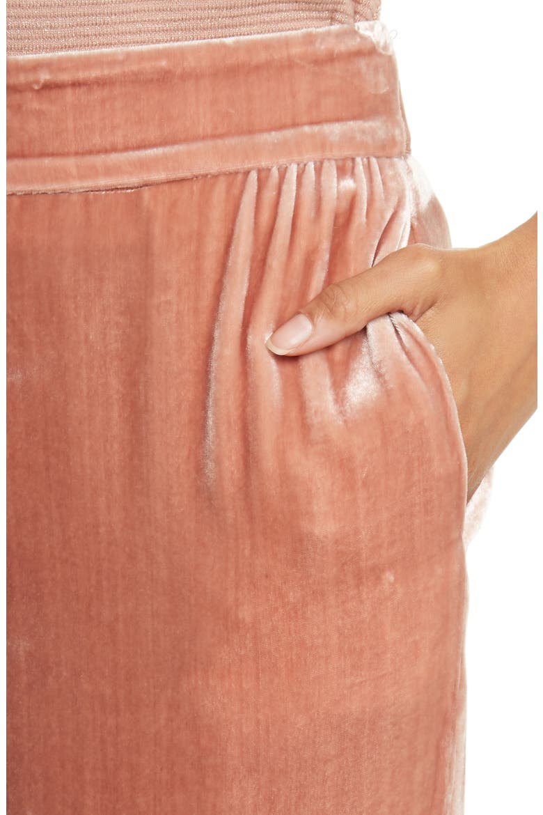 Racquel Velvet Wide Leg Pants, Alternate, color, ROSE TAN