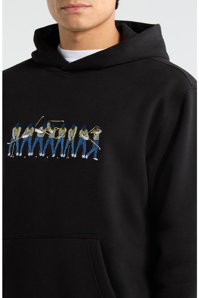 Sequence Embroidered Hoodie, Alternate, color, BLACK