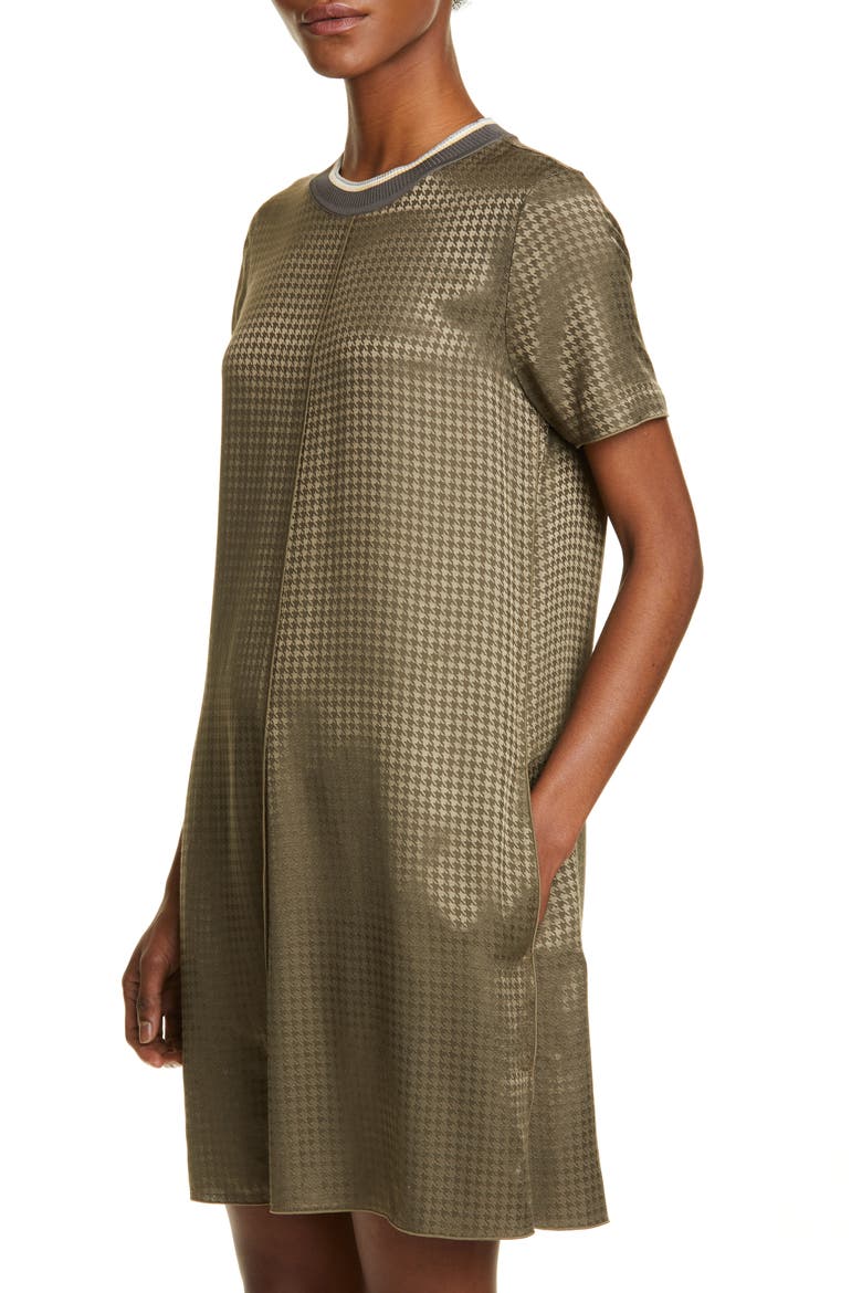 Ali Houndstooth Shift Dress, Alternate, color, OLIVE