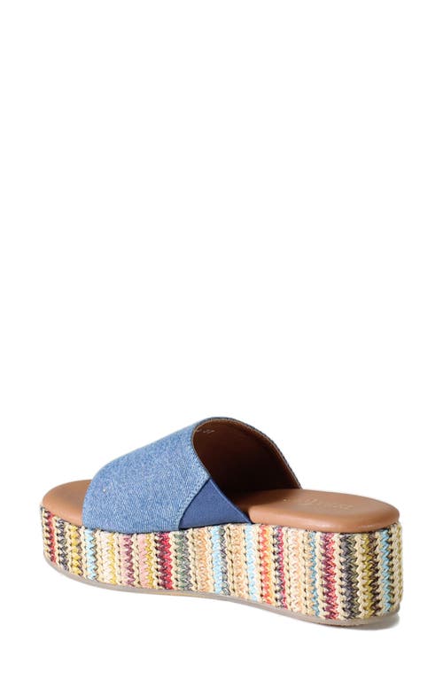 Diba True Rock Steady Platform Slide Sandal In Blue