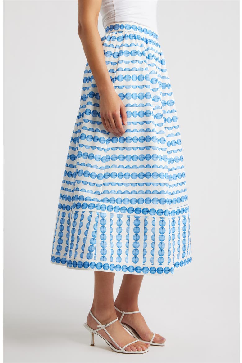 Structured Taffeta Midi Skirt, Alternate, color, TRUE BLUE