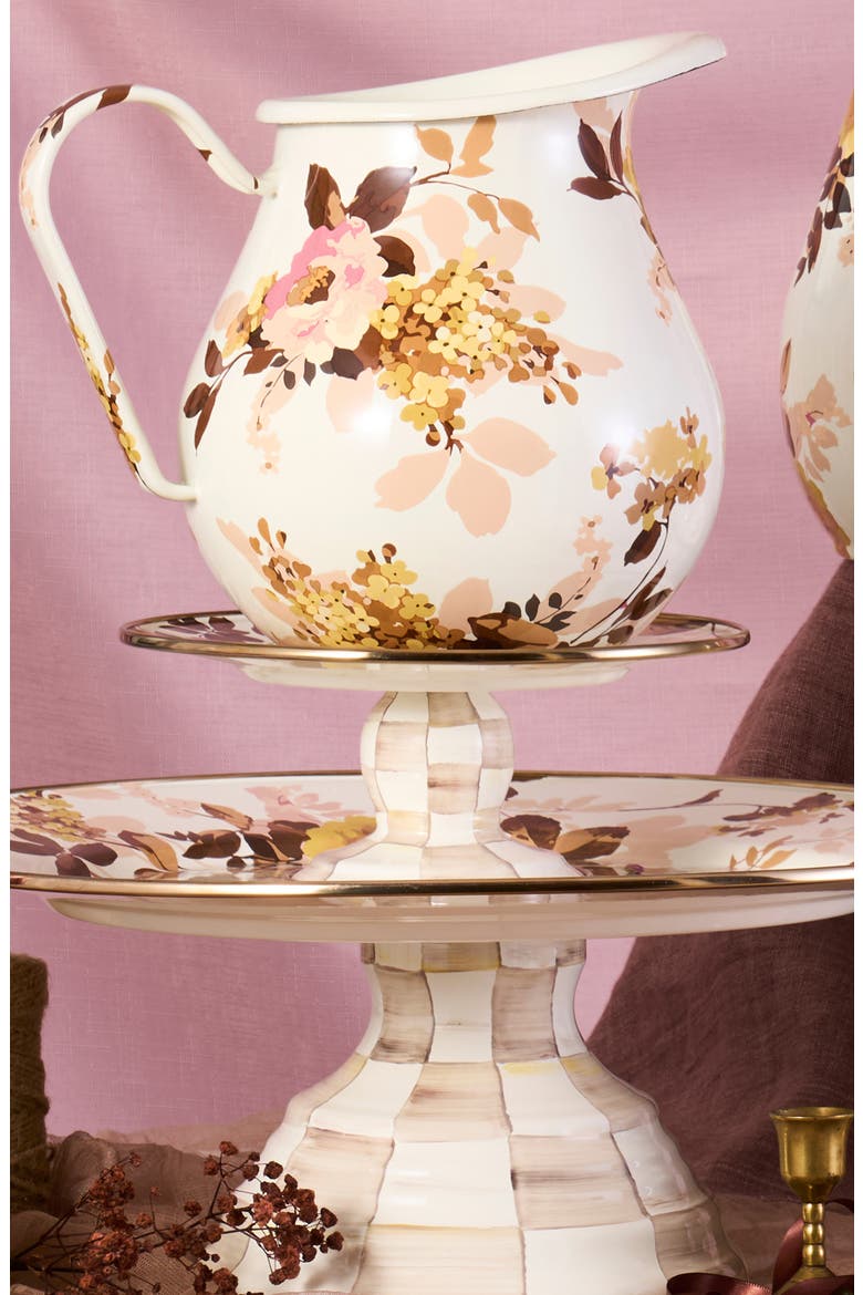 Wild Rose Mini Pedestal Platter, Alternate, color, WHITE