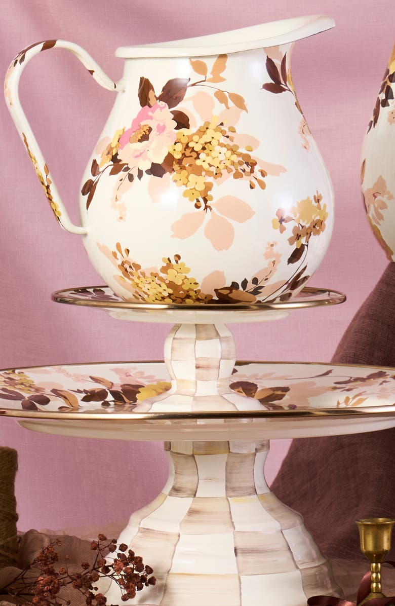 MACKENZIE CHILDS Wild Rose Mini Pedestal Platter, Alternate, color, White