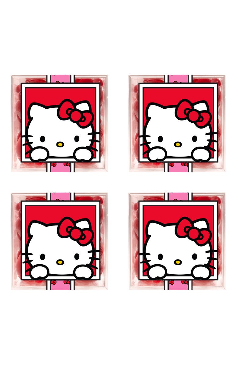 sugarfina Hello Kitty<sup>®</sup> Red Apple Gummies Set of 4 Candy Cubes, Main, color,
