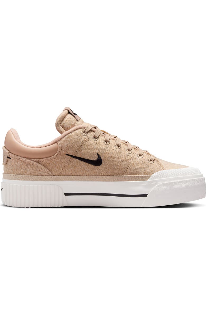 Nike Court Legacy Lift Platform Sneaker, Alternate, color, Hemp/ Black/ Sand Drift