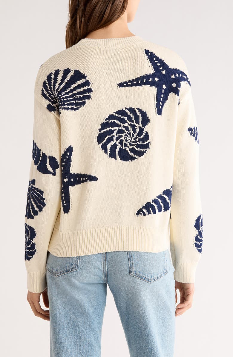 Rails Zoey Seashell Intarsia Cotton Sweater, Alternate, color, Seashells