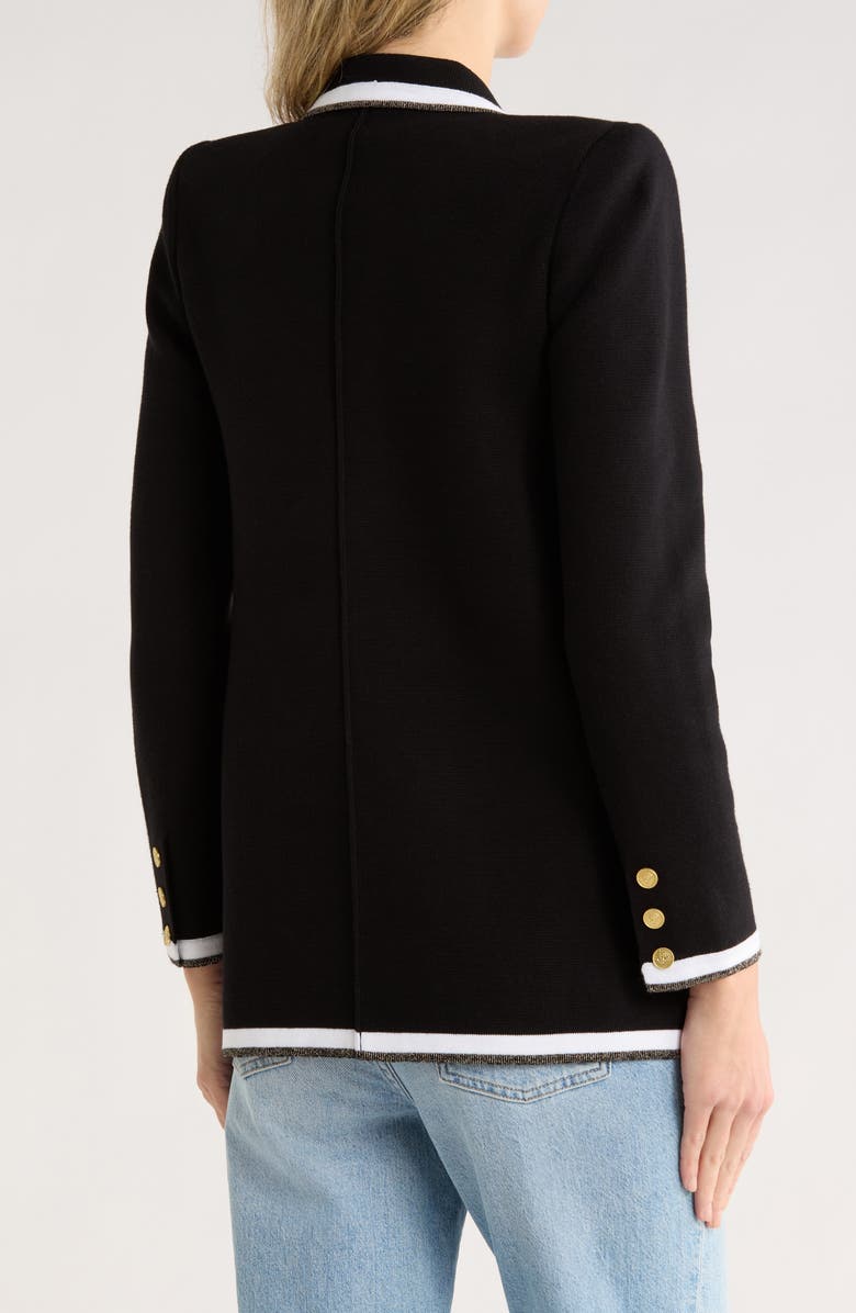 L'AGENCE Kenji Oversize Knit Blazer, Alternate, color, Black/ White/ Gold Lurex