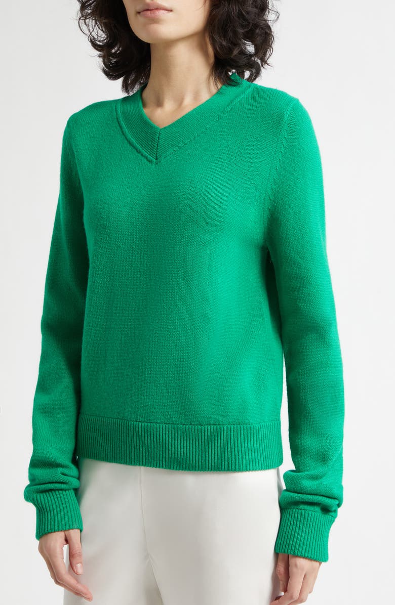 POSSE Freddie Merino Wool & Cashmere Sweater, Alternate, color, Emerald