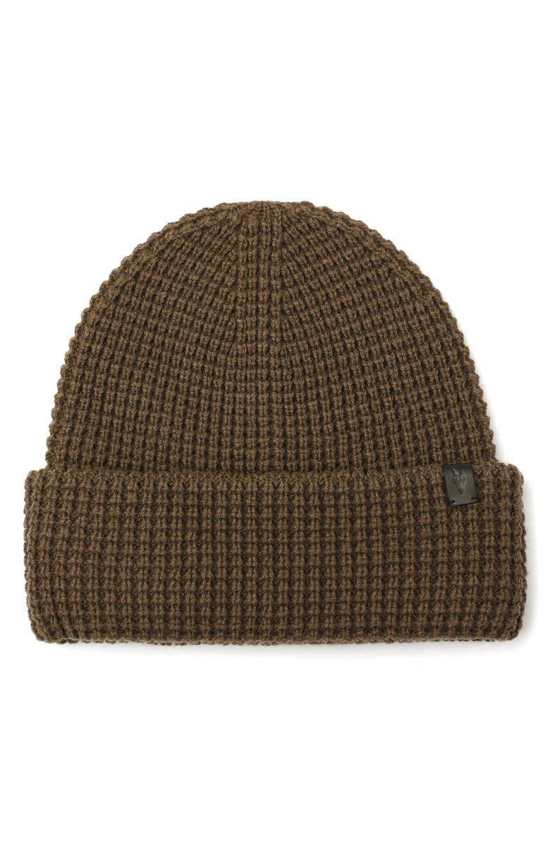 AllSaints Waffle Knit Beanie, Main, color, Gull Brown