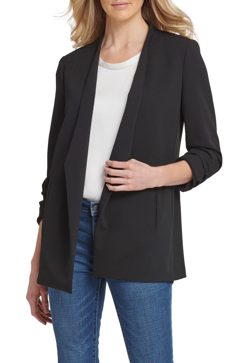 SPORTSWEAR Open Front Blazer, Main, color, BLACK