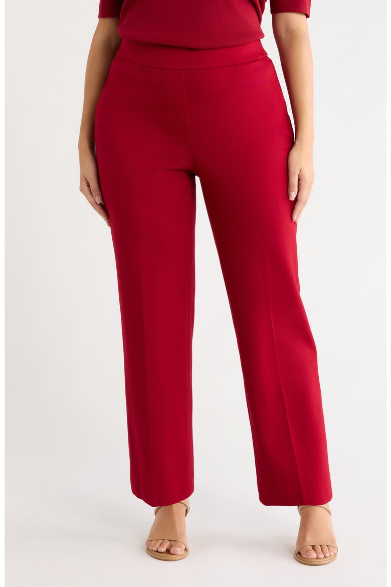 Pull-On Straight Leg Trousers, Main, color, TITIAN RED