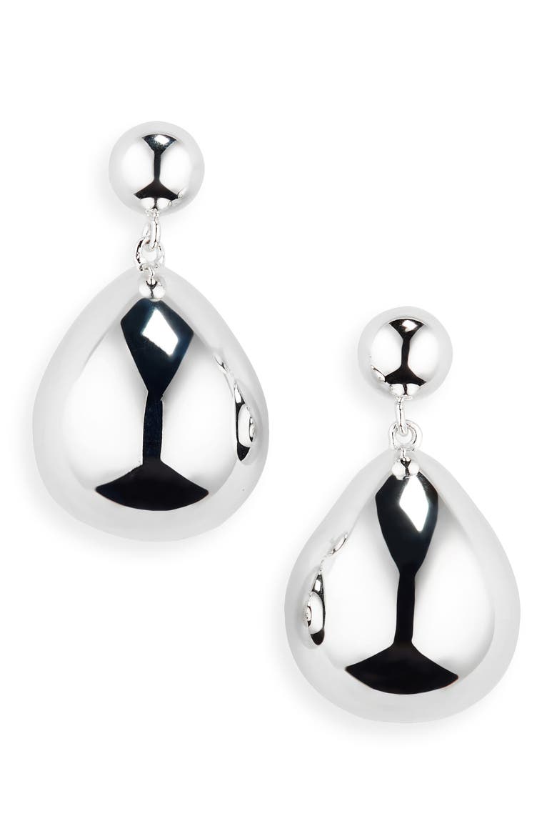 The Julie Drop Earrings, Main, color, SILVER