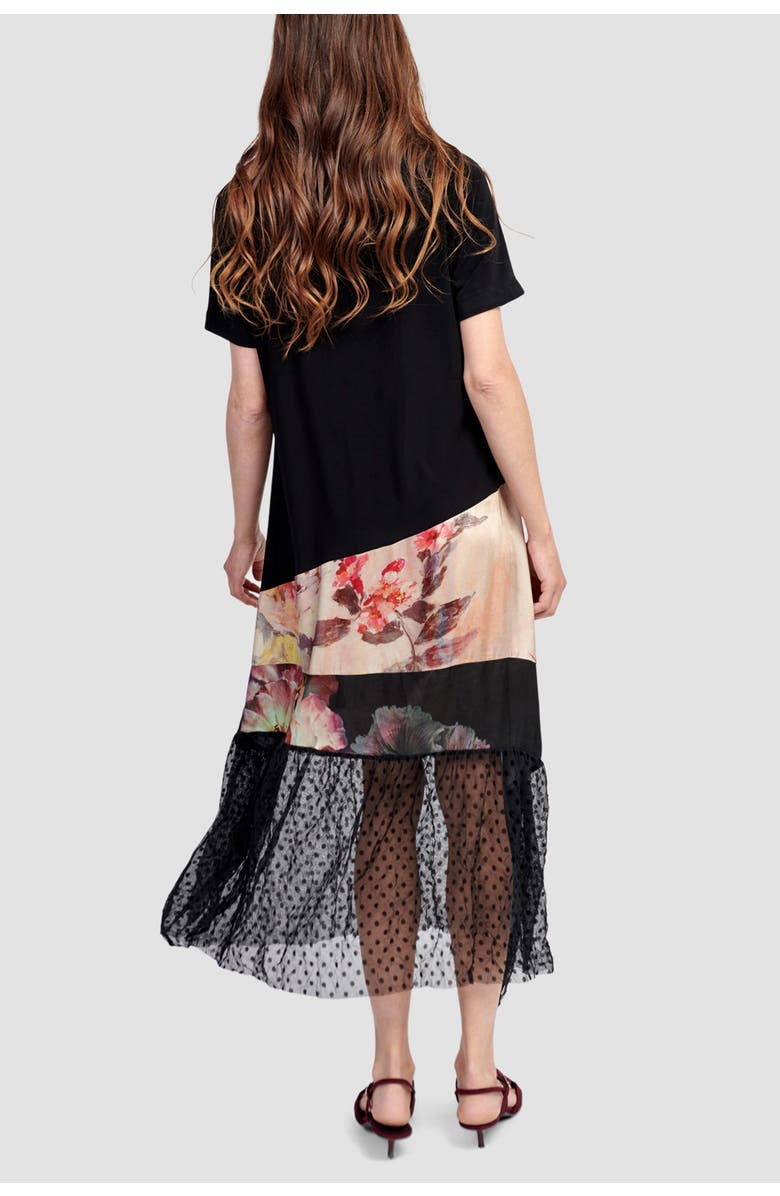 Alembika Mixed media pieced T-shirt dress, Alternate, color, 