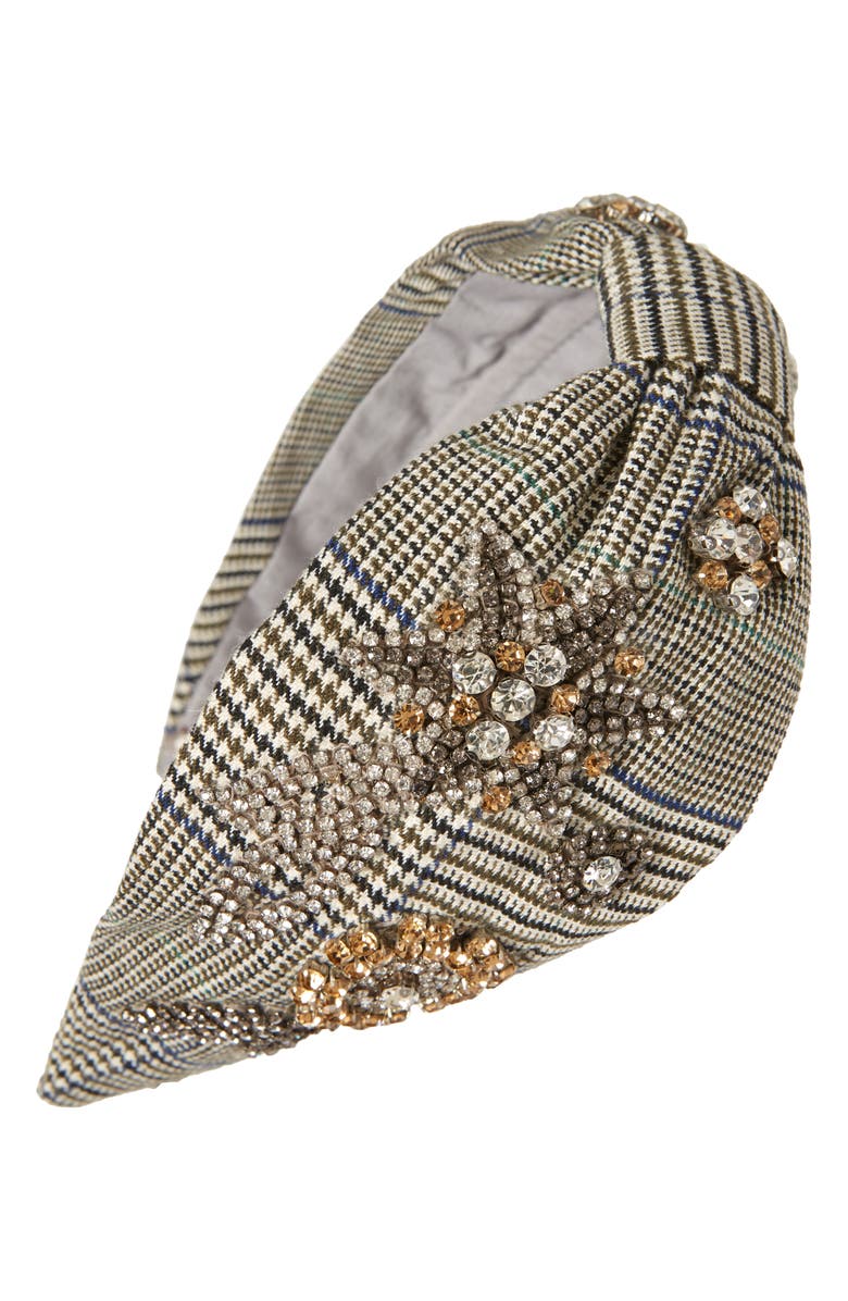NamJosh Embellished Plaid Headband, Main, color, 