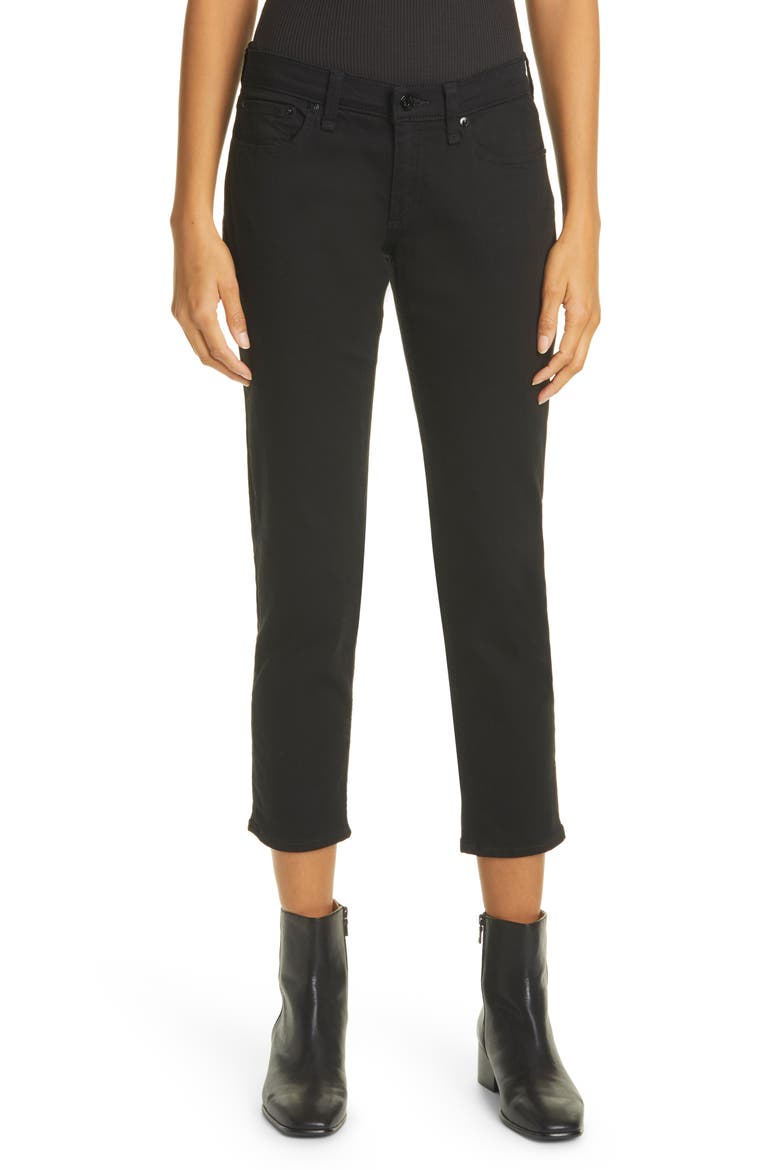 Dre Low Rise Slim Boyfriend Jeans, Main, color, BLACK