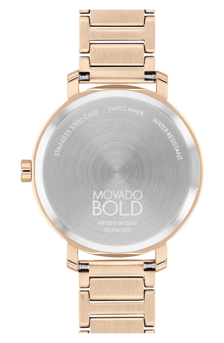 Movado Bold Evolution 2.0 Bracelet Watch, 34mm, Alternate, color, Rose Dial