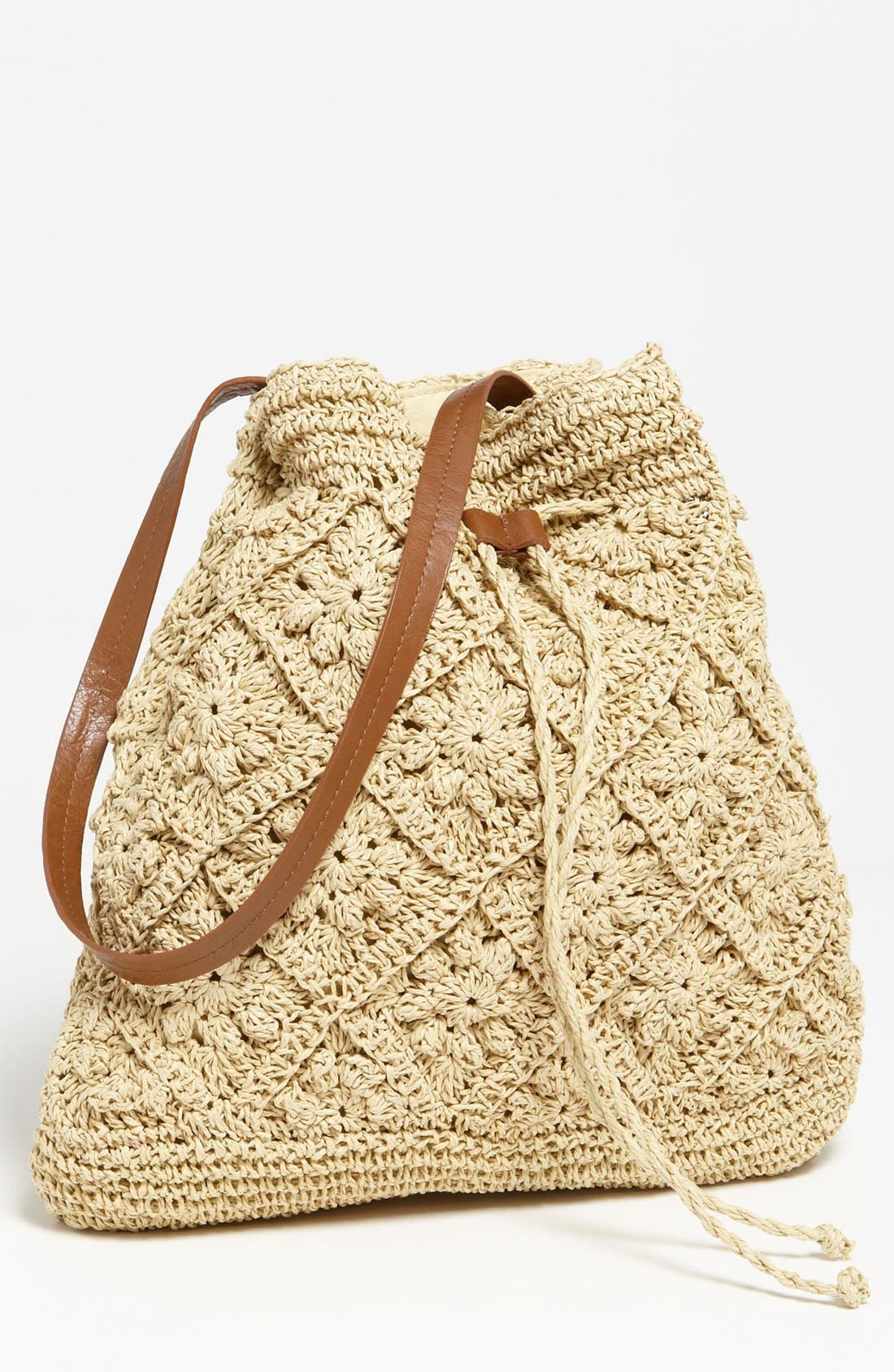 Crochet Tote, Main, color, NATURAL
