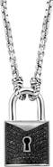 EFFY Men's Sterling Silver Spinel Lock Pendant Necklace