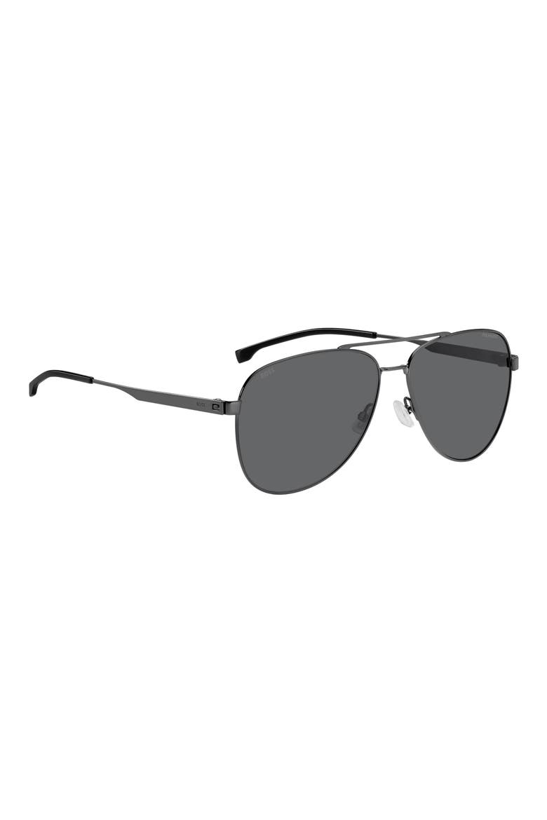 1641/S 60mm Polarized Aviator Sunglasses, Alternate, color, DARK RUTHENIUM BLACK