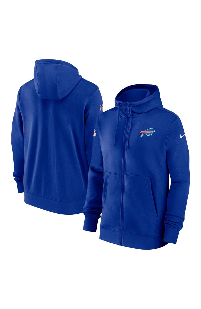 Nike Men's Nike Royal Buffalo Bills Sideline Club Performance Full-Zip Hoodie, Main, color, Royal