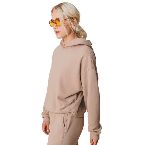 Ocio Organic Cotton Teddy Oversized Hoodie In Brown
