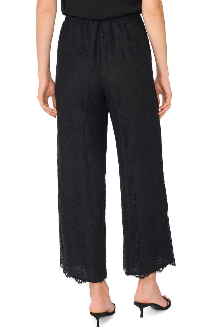 Lace Pull On Wide Leg Pants, Alternate, color, RICH BLACK