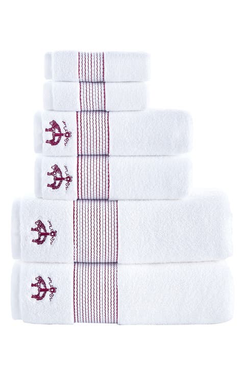 6-Piece Robe Stripe Cotton Towel Set
