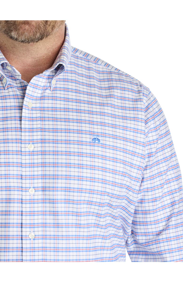 Brooks Brothers Big & Tall Non-Iron Oxford Check Sport Shirt, Alternate, color, White Regatta