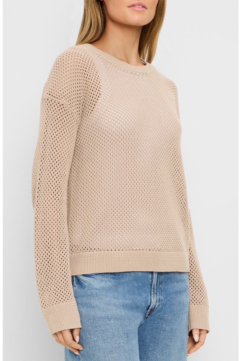 Sara Sheer Cotton Mesh Sweater, Alternate, color, MACADAMIA