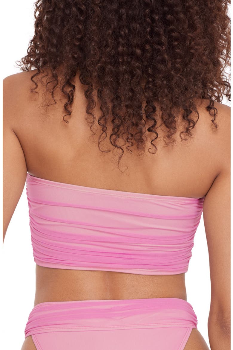 Faux Pearl Keyhole Strapless Bikini Top, Alternate, color, ORCHID