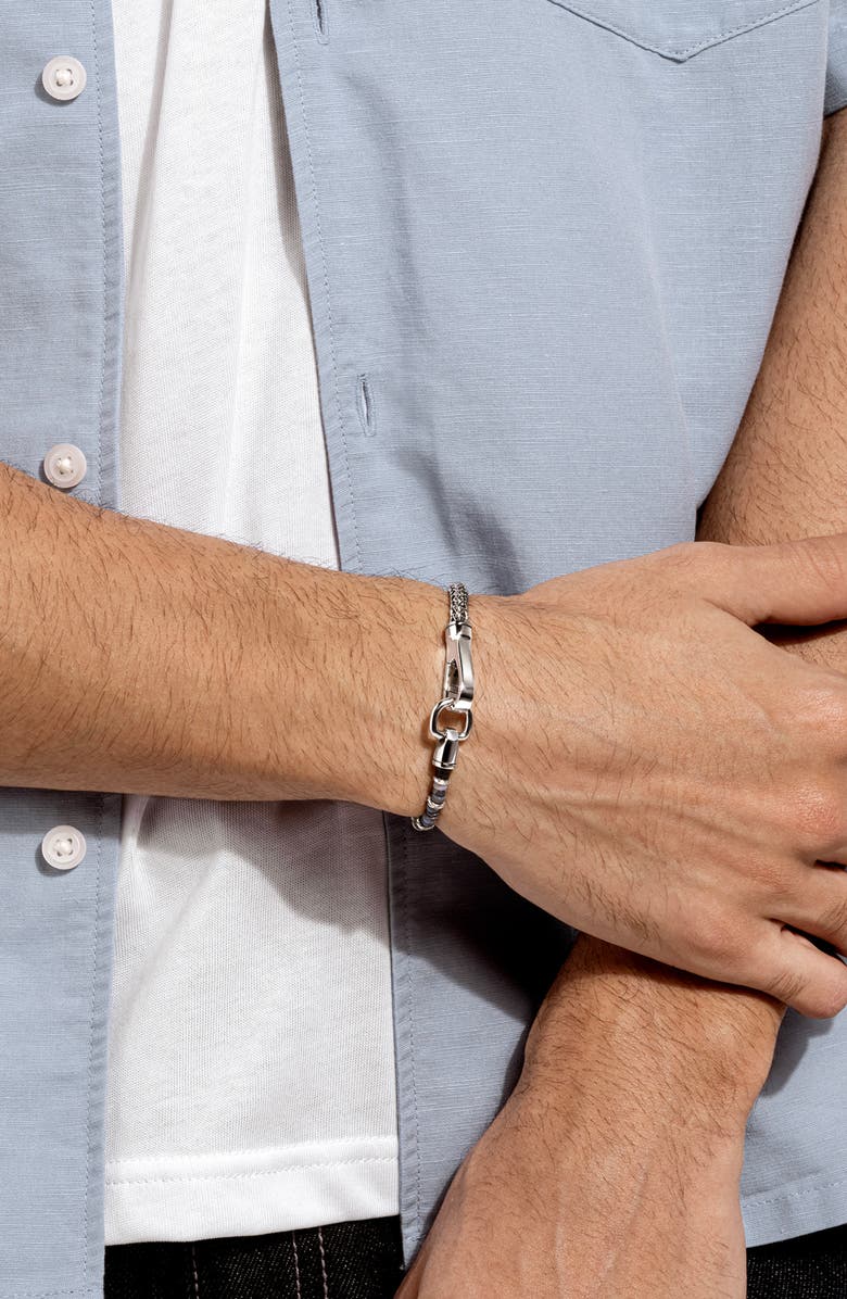 John Hardy Men's Heishi & Chain Bracelet, Alternate, color, Silver/ Opal