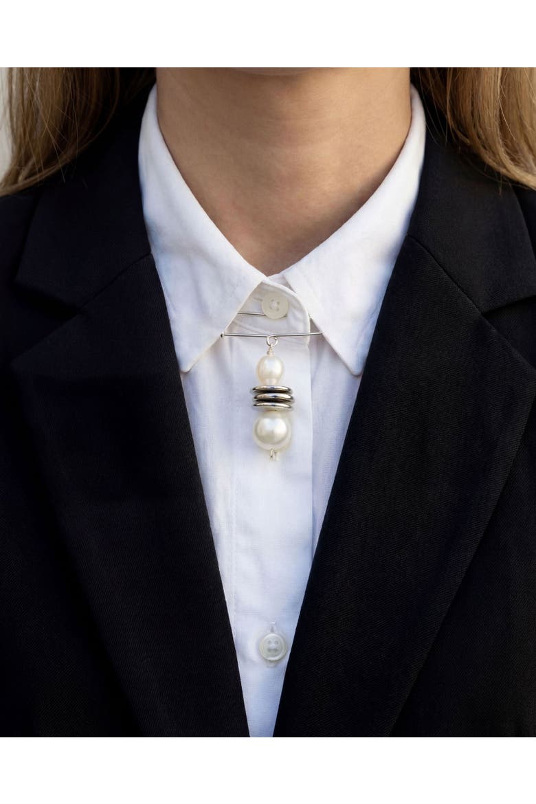 Moonkiss Brooch, Alternate, color, off White