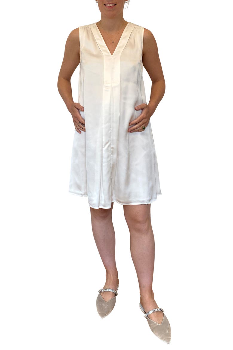 Cecilia Maternity/Nursing Dress, Main, color, SATIN WHITE