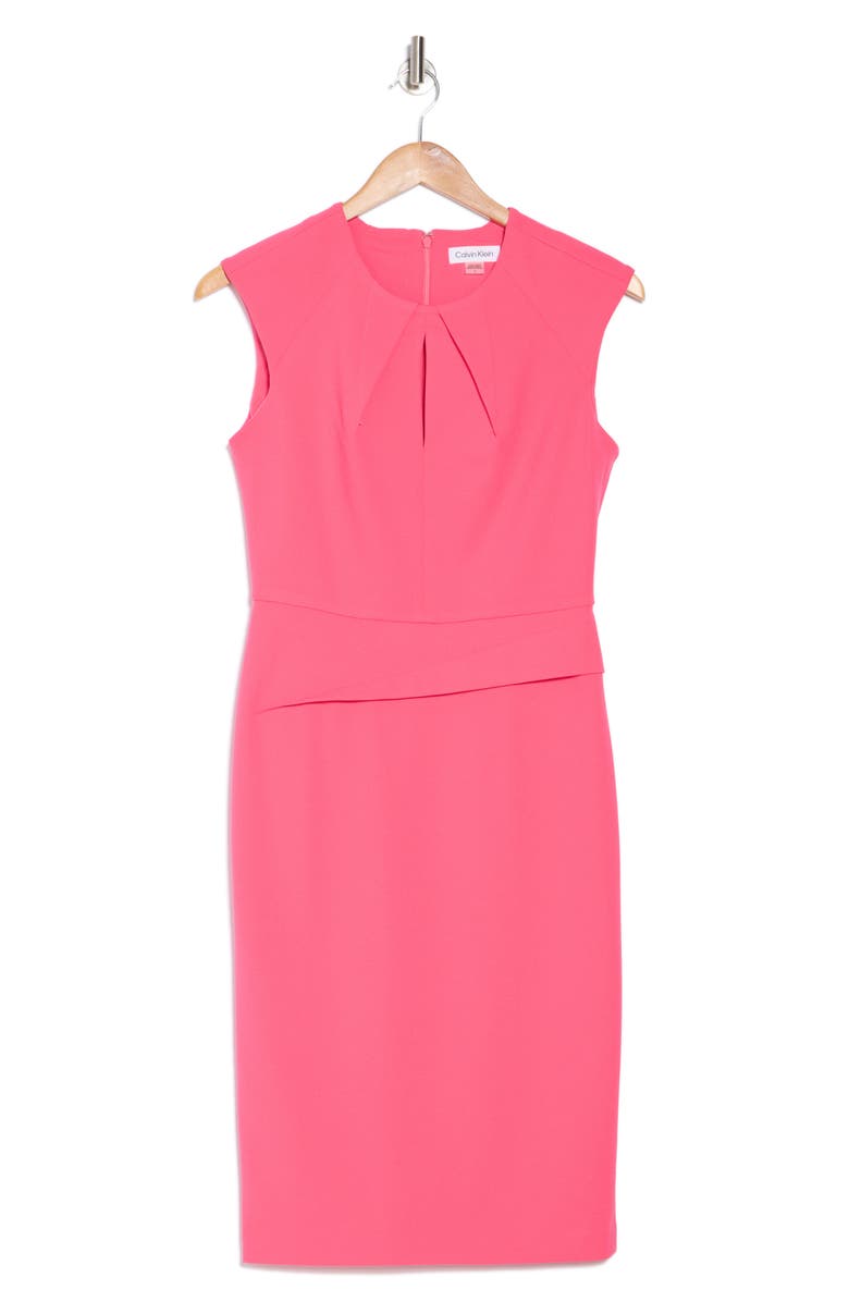 Calvin Klein Keyhole Sheath Dress, Alternate, color, Rosebud