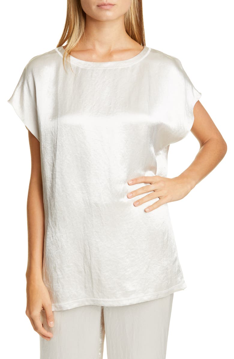 Max Mara Leisure Torquay Hammered Satin Blouse, Alternate, color,