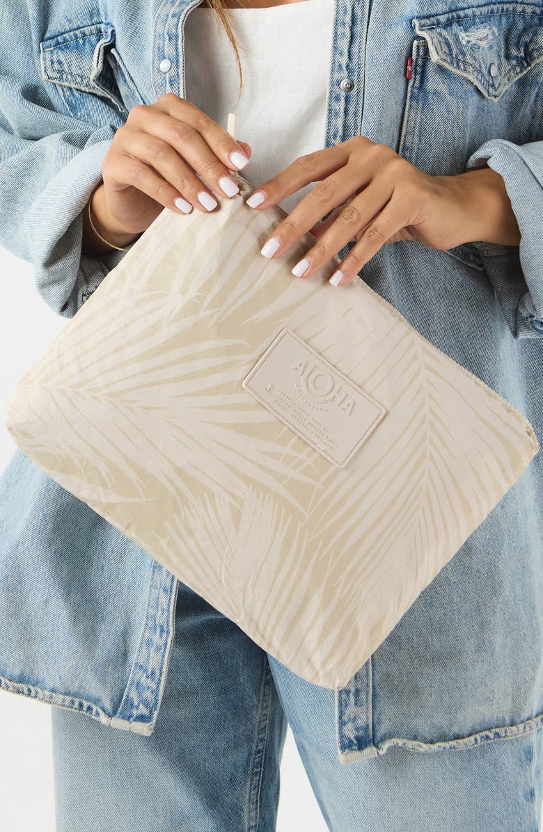 Aloha Collection Mid Areca Water Resistant Tyvek<sup>®</sup> Zip Pouch, Alternate, color, Latte/ Sandstone