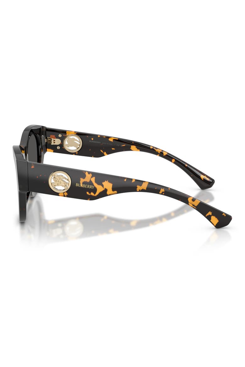 52mm Round Sunglasses, Alternate, color, YELLOW HAVANA / DARK GREY