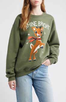 Junk Food Rudolph Shine Bright Crewneck Sweatshirt