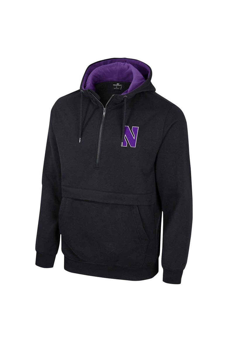 Men's Colosseum Black Northwestern Wildcats Half-Zip Hoodie, Alternate, color, Black