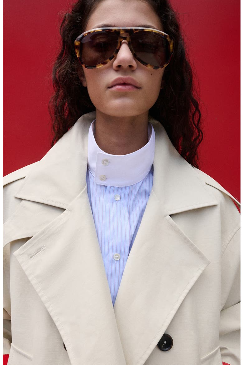 Cotton Blend Trench Coat, Alternate, color, BEIGE