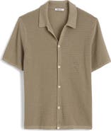 Madewell Short Sleeve Open Stitch Cotton Button-Up Shirt