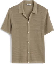 Madewell Short Sleeve Open Stitch Cotton Button-Up Shirt
