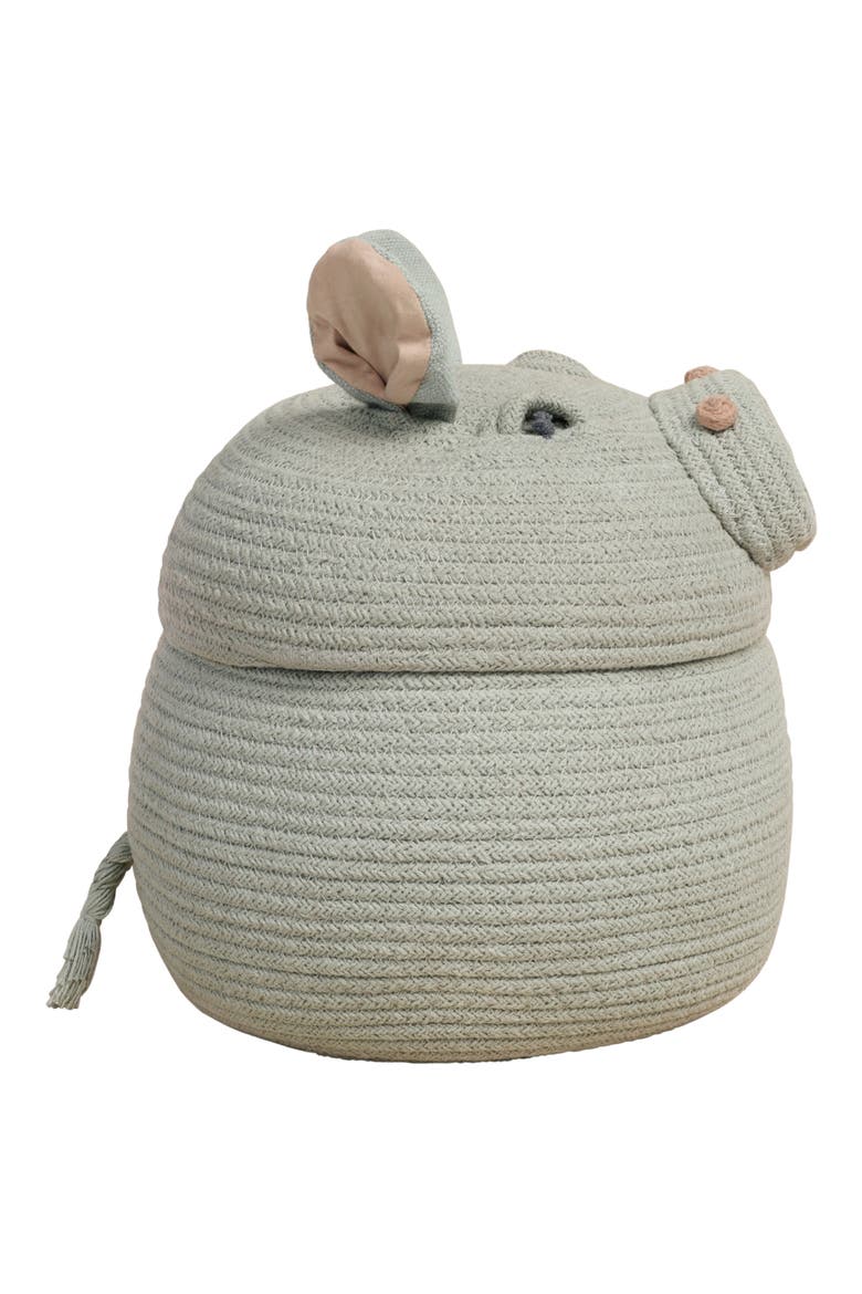 Henry the Hippo Basket, Alternate, color, BLUE SAGE