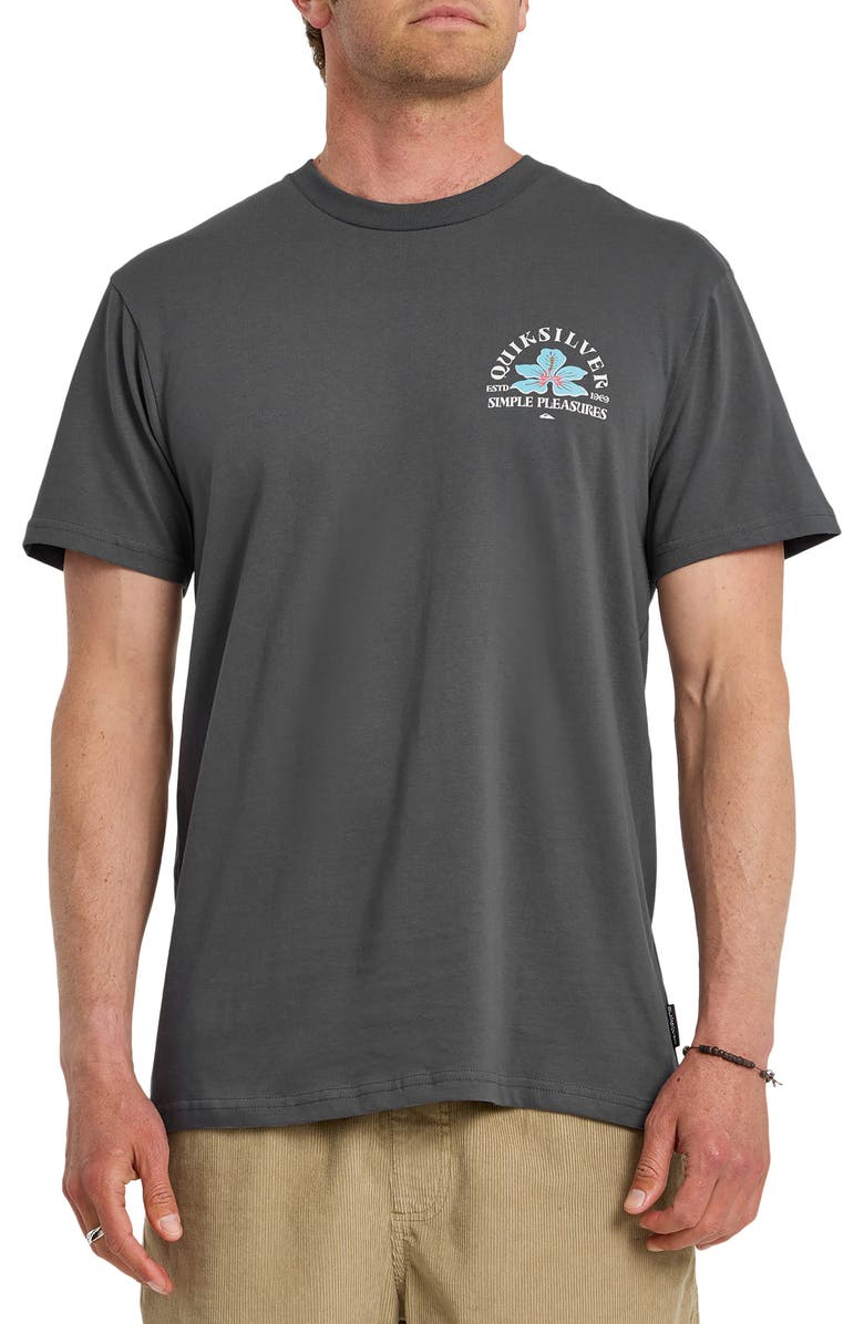 Quiksilver Pleasures Cotton Graphic T-Shirt, Main, color, Iron Gate